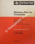 Passenger Services Timetable - London (Paddington), West of England, South Wales, West Midlands 14 June 1965 to 17 April 1966 by British Rail Western Region